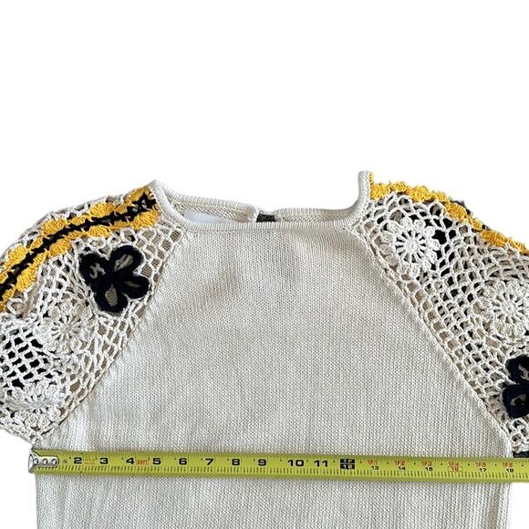 Stella Pardo Paris Lisa Sweater Hand Made Open Flower Crochet Size XS/Small $405 - Picture 10 of 15